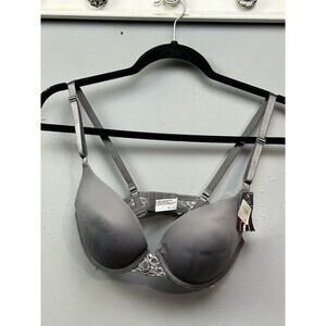 Maidenform Women 05809 Push Up Bra Gray Lace Floral Womens Size 34D New